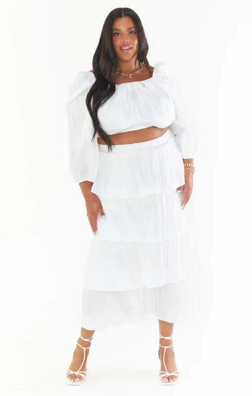 Full Swing Skirt ~ White Crinkle