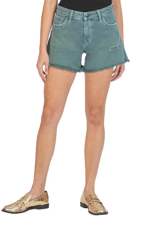 Jane High Rise Long Inseam Shorts In Teal