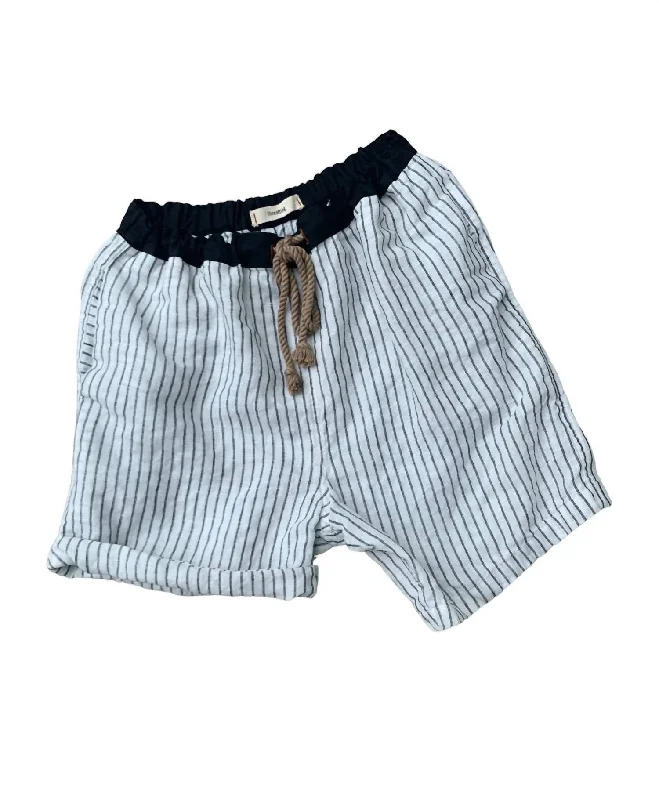 Women's Linen Bloomers Short In Salt White/ash