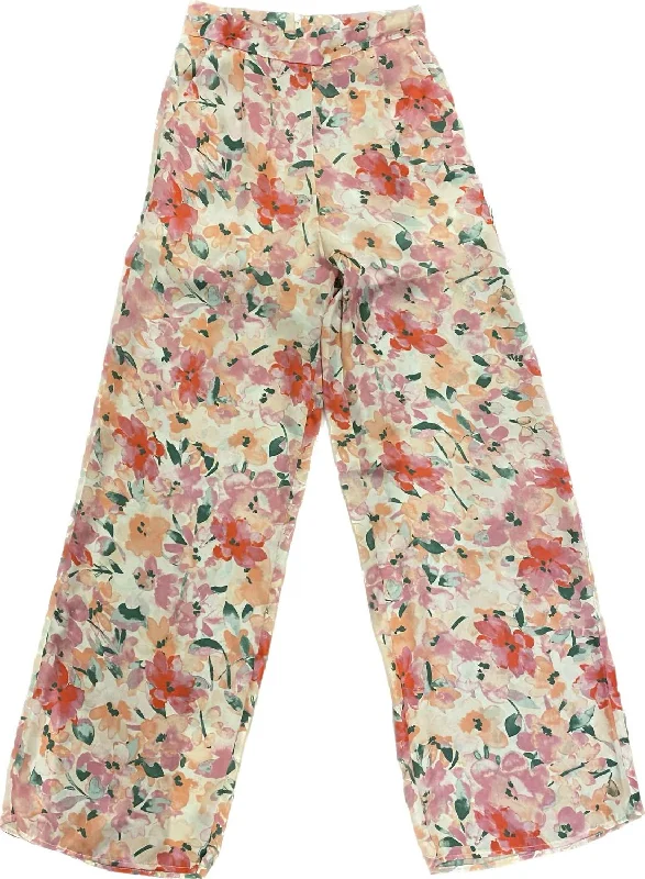 Flirty And Thriving Pants In White And Pink