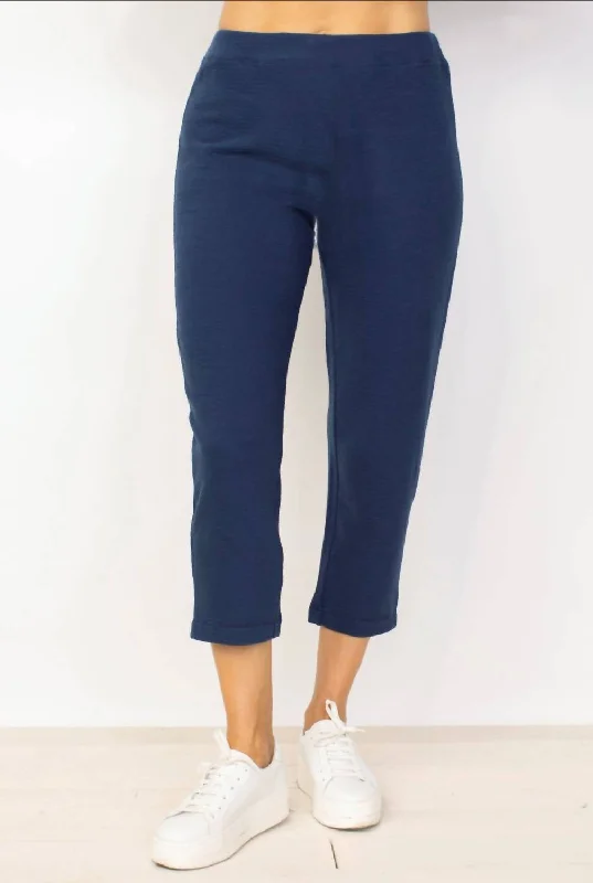 French Terry Cropped Pant In Blue