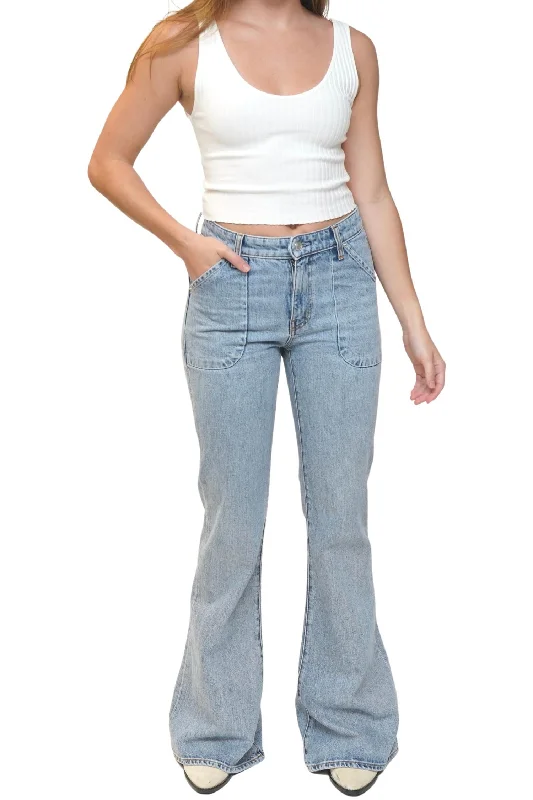 High Rise Bell Jeans In Lake