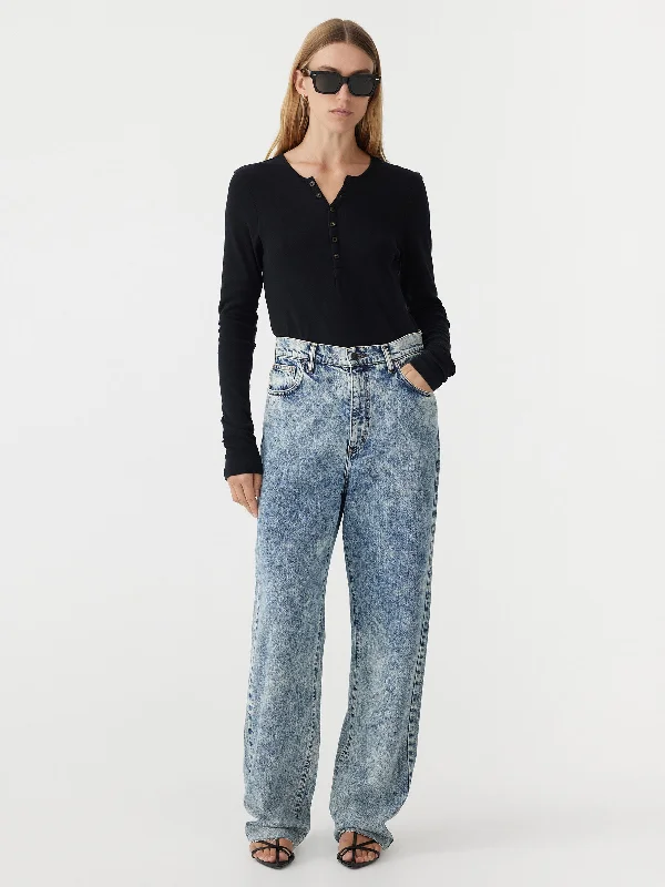 high rise straight leg jean