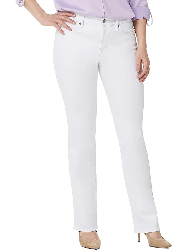 Plus Marilyn Womens Petite High Rise Straight Leg Jeans