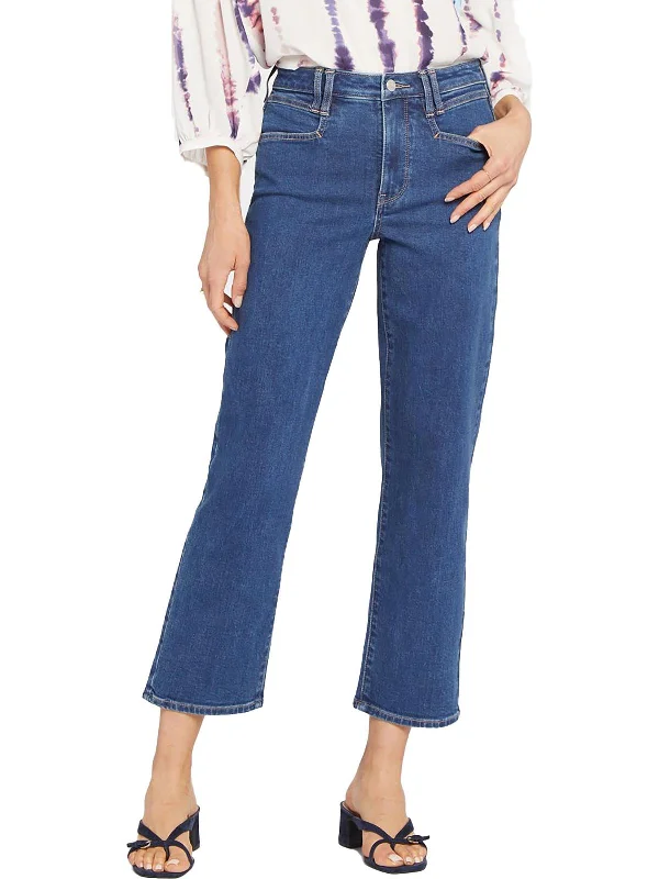 Womens Ankle Relaxed Straight Leg Jeans