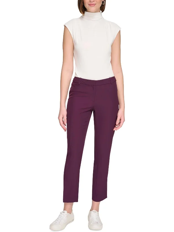 Womens Slim Mid Rise Trouser Pants