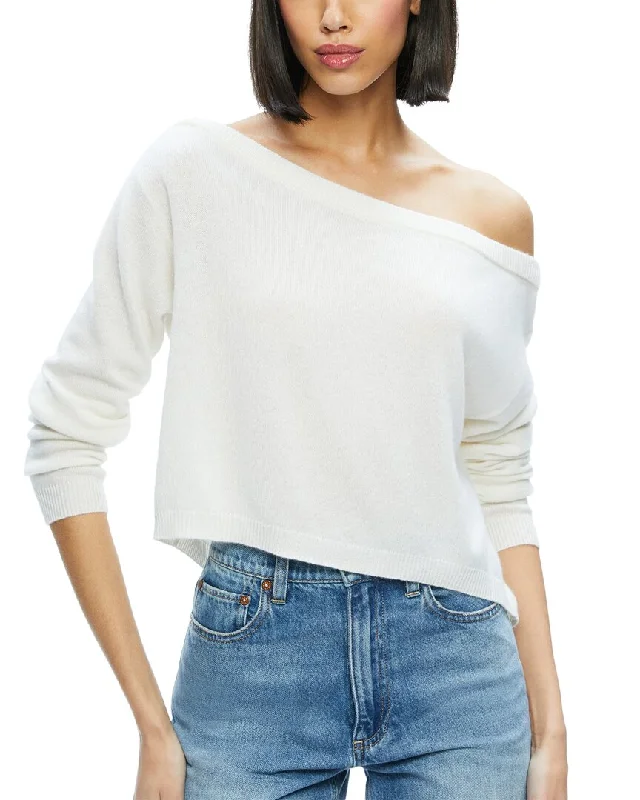 alice + olivia Sherrell Boxy Pitched Cashmere Pullover