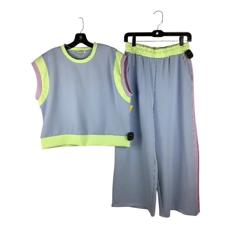 Pants Set 2pc By Clothes Mentor In Blue & Green, Size: M