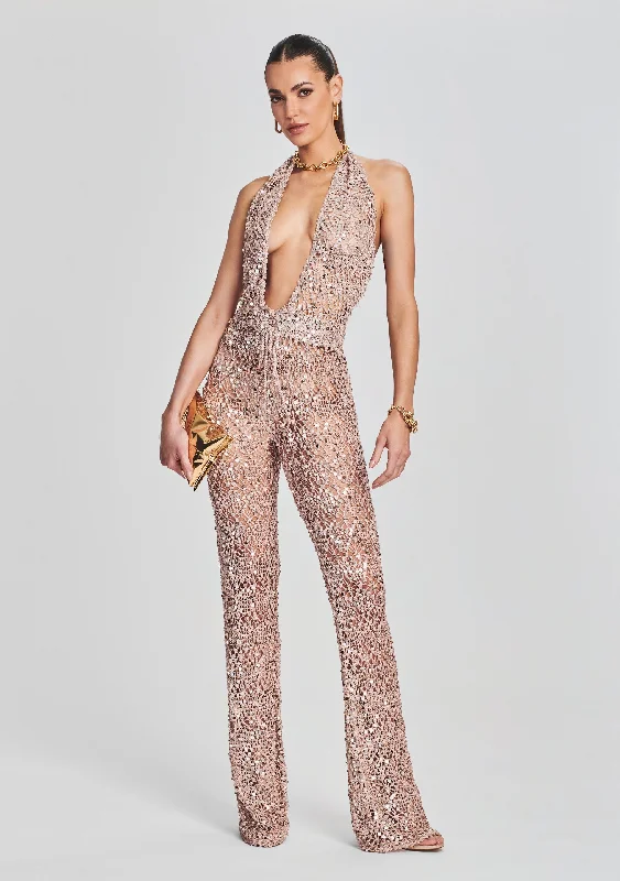 Tosca Sequin Crochet Jumpsuit