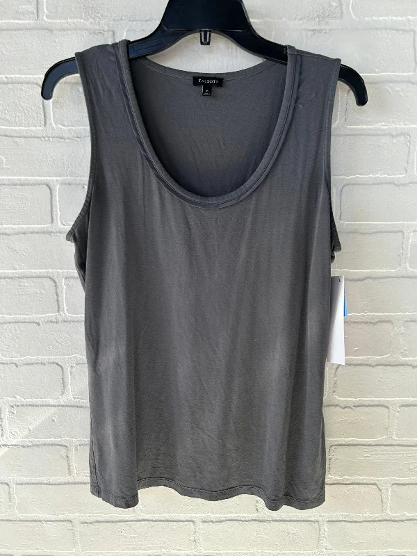 Top Sleeveless Basic By Talbots In Grey, Size: M