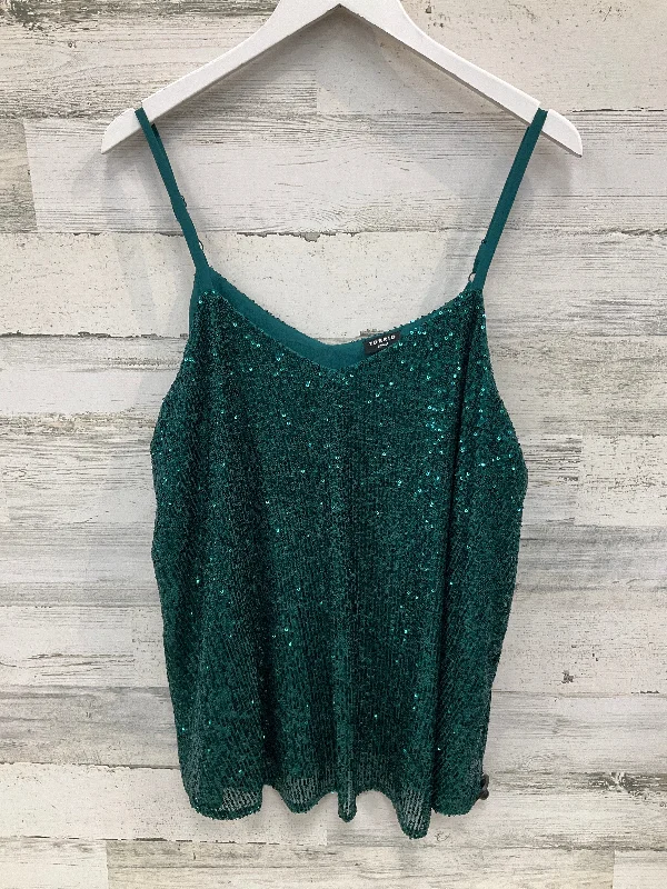 Top Sleeveless By Torrid In Green, Size: 1x