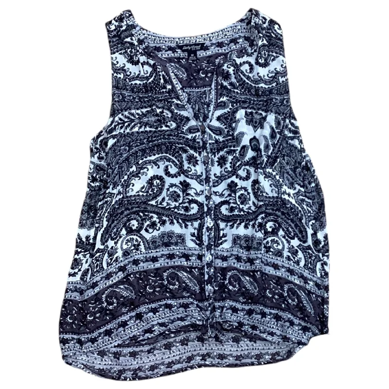 Top Sleeveless Designer By Lucky Brand In Black & White, Size: M