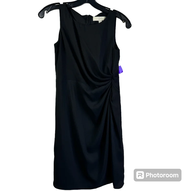 Black Dress Casual Midi Loft, Size Xxs