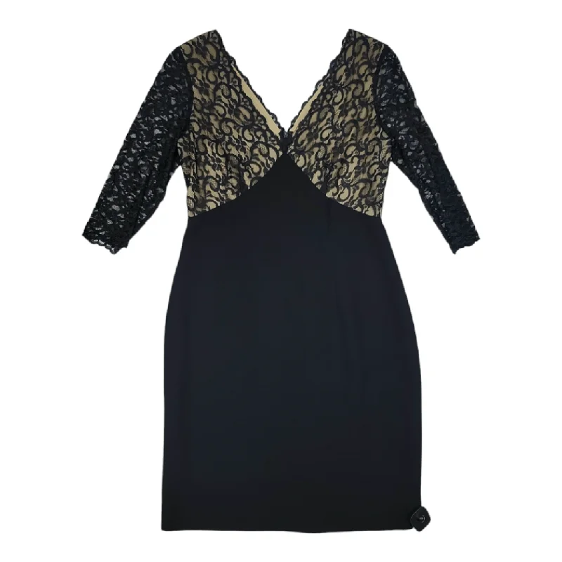 Black & Tan Dress Party Midi Maggy London, Size 8