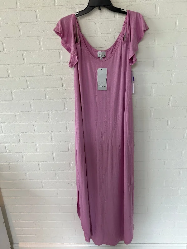 Pink Dress Casual Maxi Clothes Mentor, Size L