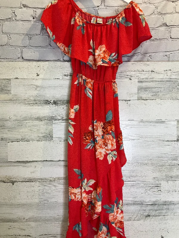 Red Dress Casual Midi Mimi Chica, Size S