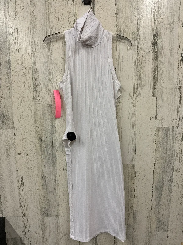 White Dress Casual Midi Nasty Gal, Size M