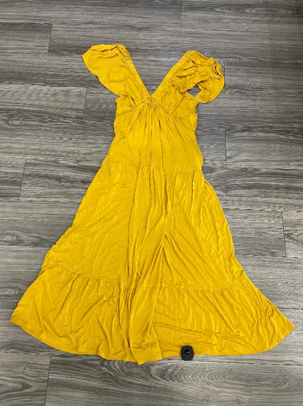 Yellow Dress Casual Maxi Clothes Mentor, Size Xl