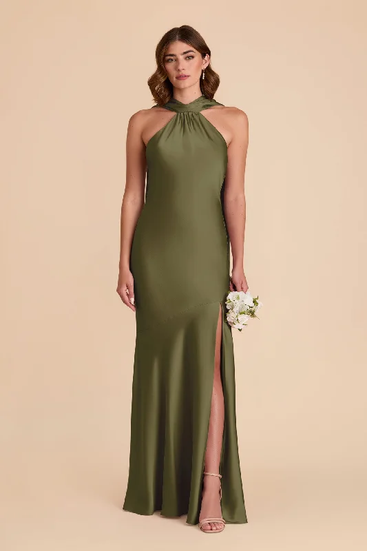 Eileen Matte Satin Dress - Martini