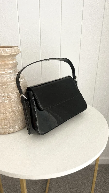 Maisie High Shine Handbag - Black