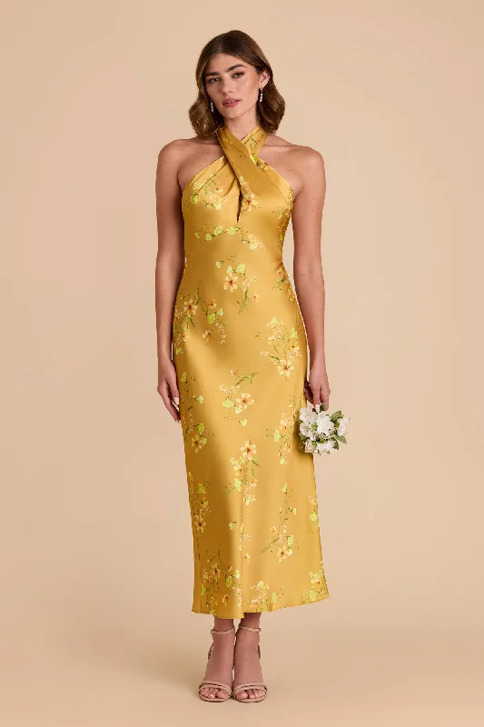 Monique Matte Satin Dress - Marigold Le Fleur