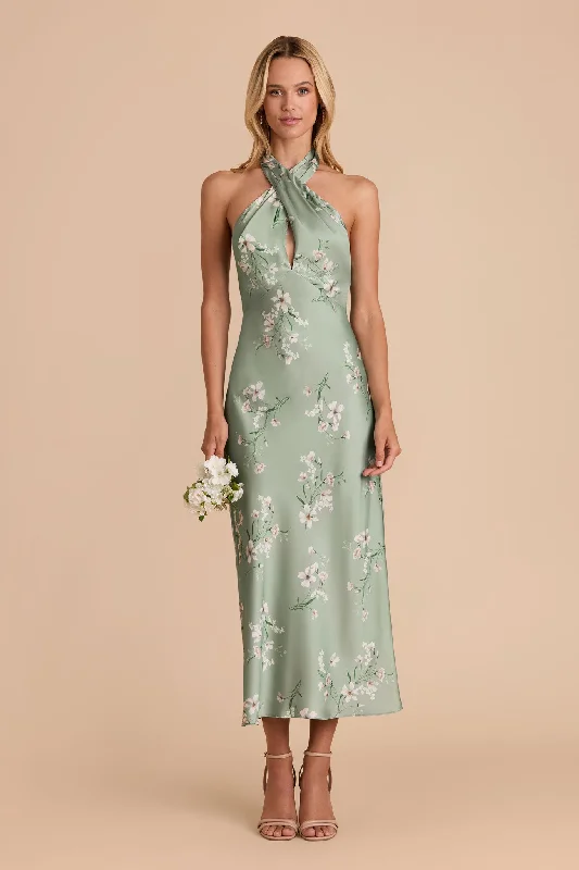 Monique Matte Satin Dress - Sage Le Fleur