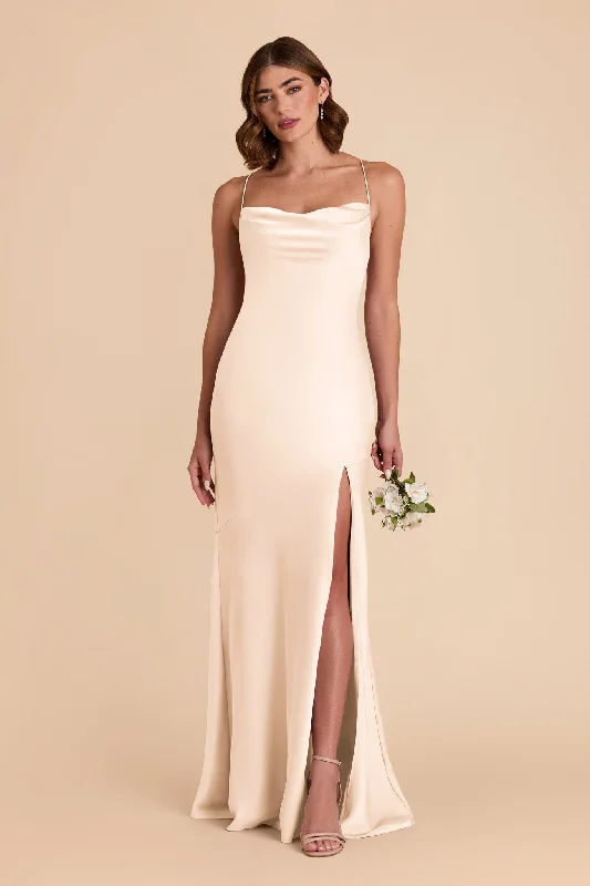 Olivia Matte Satin Dress - Champagne