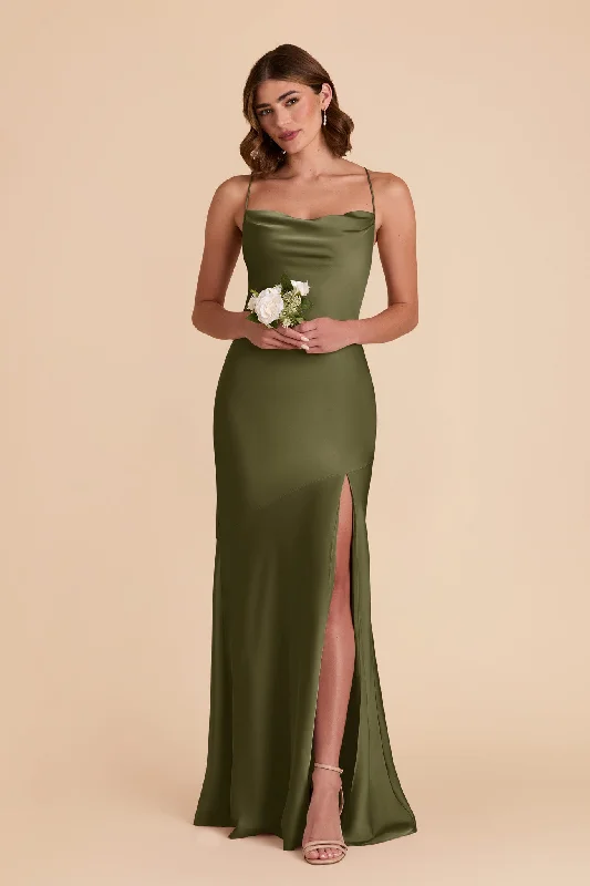 Olivia Matte Satin Dress - Martini