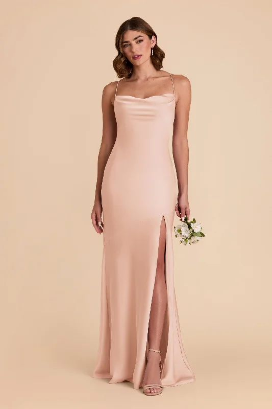 Olivia Matte Satin Dress - Rose Gold