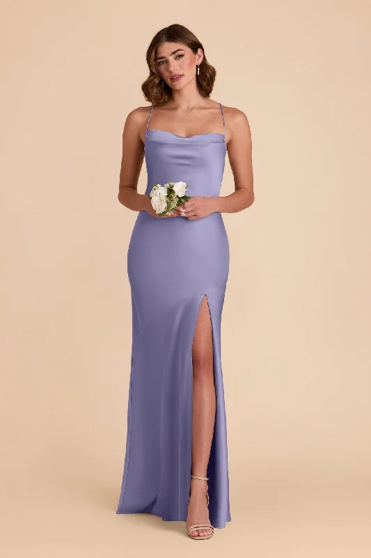 Olivia Matte Satin Dress - Wisteria