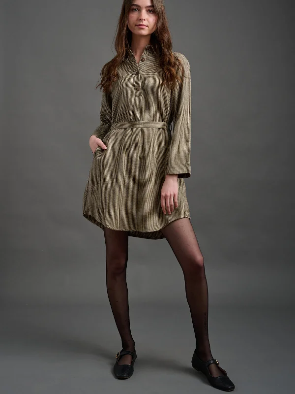 Sonja Shirtdress - Houndstooth