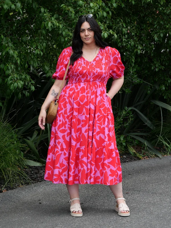 Sunday Boho Alice Dress Red Pink