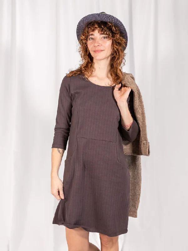 Sweet Seams Dress - Shale Rib Knit