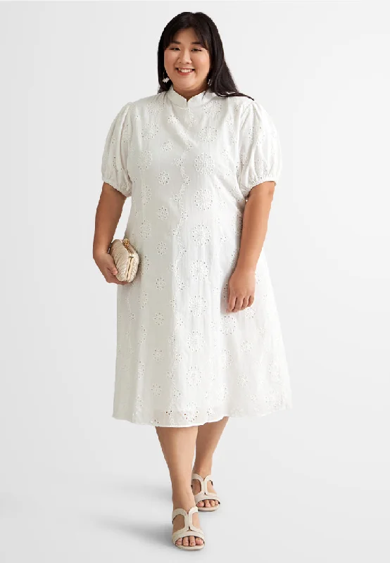 Whisper Eyelet Cheongsam Dress