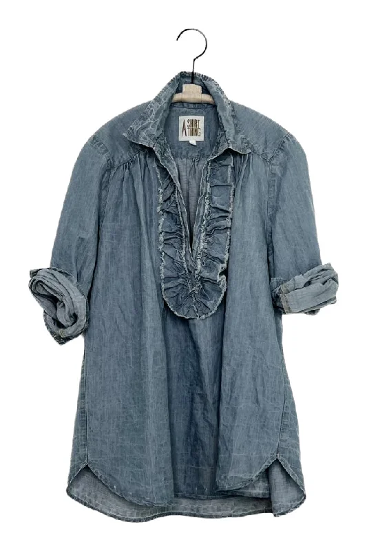 A Shirt Thing Celine Denim Shirt in Indigo